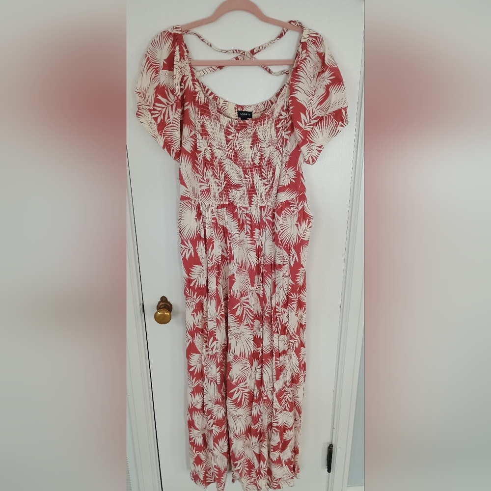 Torrid Maxi Leaf Print Dress, Size 1